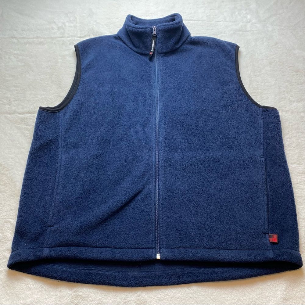 Woolrich Blue Front Zip Fleece Vest Size Large